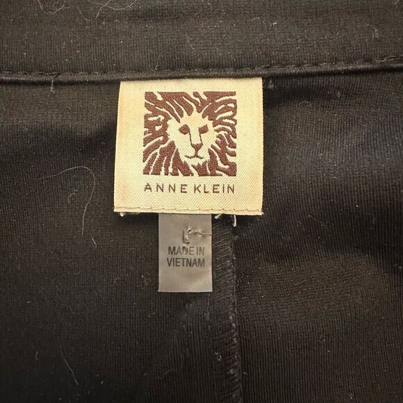 Anne Klein Single Breasted One Button Notched Lapel Blazer Jacket Black Large - Picture 5 of 6